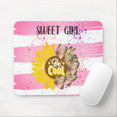 イエローサンフラワートレンディー鮮やかカラー紙アート マウスパッド (マウス)