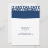 イエローサンフラワーネイビーダマスクブライダルシャワー招待状 招待状 (裏面)