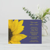 イエローサンフラワーネイビーブライダルシャワー招待 招待状 (スタンド正面)