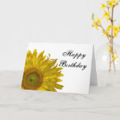 イエローサンフラワーハッピーバースデー カード (黄色い花)