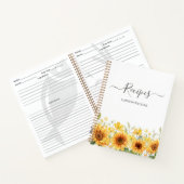 イエローサンフラワーファミリーレシピクックブック ノートブック (内部)