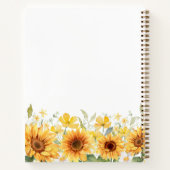 イエローサンフラワーファミリーレシピクックブック ノートブック (裏面)