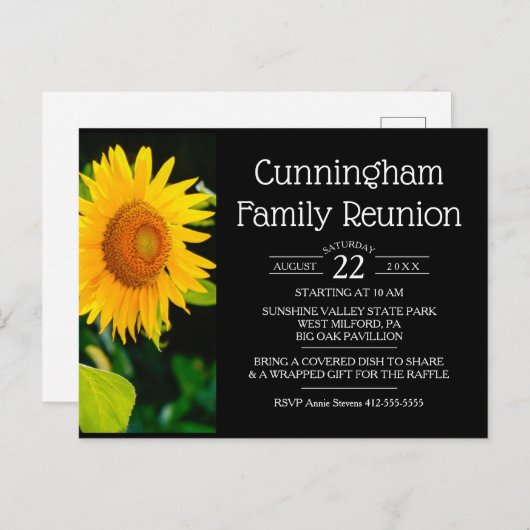 イエローサンフラワーファミリー懇親会 インビテーションポストカード (正面/裏面)