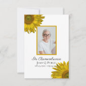 イエローサンフラワーフラワーズ葬儀悔やみや弔慰 サンキューカード (正面)