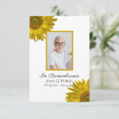 イエローサンフラワーフラワーズ葬儀悔やみや弔慰 サンキューカード (スタンド正面)