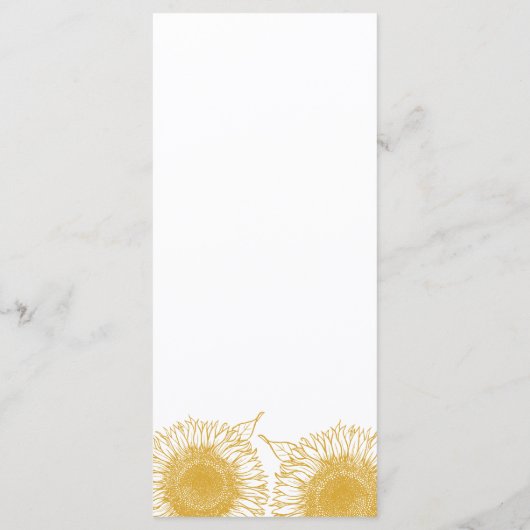 イエローサンフラワーフローラサマーオータム秋の結婚式 メニュー (裏面)