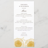 イエローサンフラワーフローラサマーオータム秋の結婚式 メニュー (正面)