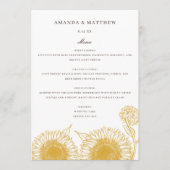 イエローサンフラワーフローラサマーオータム秋の結婚式 メニュー (正面)