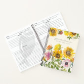 イエローサンフラワーフローラ水色カスタムレシピ ノートブック (内部)