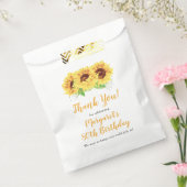 イエローサンフラワーフローラ80誕生日サンキュー フェイバーバッグ (封をした状態)