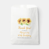 イエローサンフラワーフローラ80誕生日サンキュー フェイバーバッグ (正面)