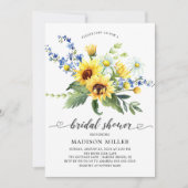 イエローサンフラワーブライダルシャワー 招待状 (正面)