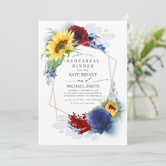 イエローサンフラワーブルゴーニュ海軍リハーサルディナー 招待状 (スタンド正面)