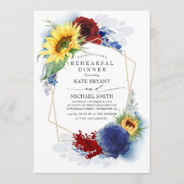 イエローサンフラワーブルゴーニュ海軍リハーサルディナー 招待状