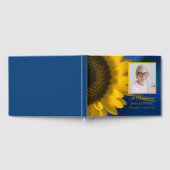 イエローサンフラワーブルーお祝いの葬式 ゲストブック (全面)