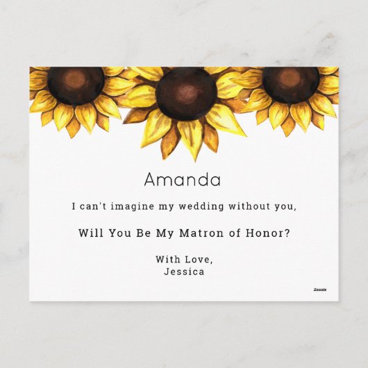 イエローサンフラワーポストカードのお母さん シーズンポストカード (裏面)