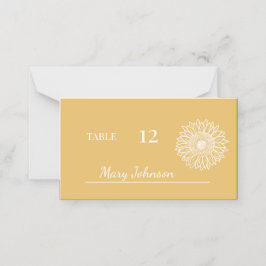 イエローサンフラワーミニマル結婚リスト プレイスカード