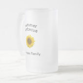 イエローサンフラワーモノグラムサマーバーベキュー フロストグラスビールジョッキ (正面左)