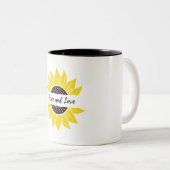 イエローサンフラワーモノグラムマグデザイン ツートーンマグカップ (正面右)