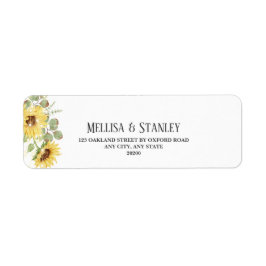 イエローサンフラワーユーカリ結婚ス差出人住所 ラベル