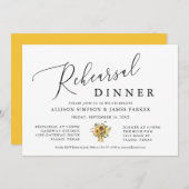 イエローサンフラワーリハーサルディナー招待状 招待状 (正面/裏面)