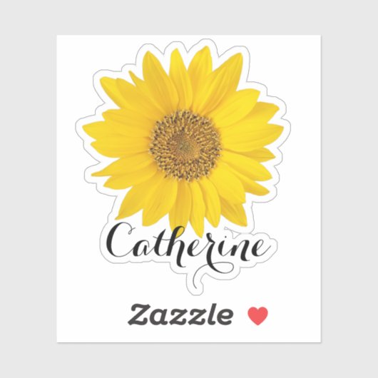 イエローサンフラワー名前をカスタムするコンターシール シール (シート)