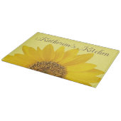 イエローサンフラワー名前をカスタムする カッティングボード (角)