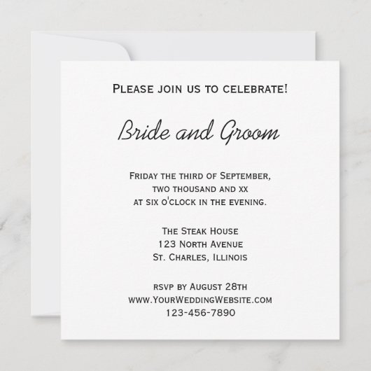 イエローサンフラワー婚約パーティ 招待状 (裏面)