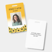 イエローサンフラワー幼稚園先生 バッジ (正面＆裏面)