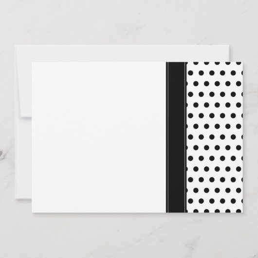 イエローサンフラワー白黒結婚水玉模様 招待状 (裏面)