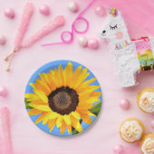 イエローサンフラワー紙プレートブルースカイ ペーパープレート (パーティー)