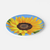 イエローサンフラワー紙プレートブルースカイ ペーパープレート (アングル)