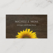 イエローサンフラワー素朴ウッドシンプルビジネスカード 名刺 (正面)