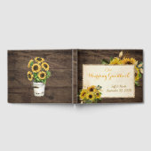 イエローサンフラワー素朴オンウッドゲストブック ゲストブック (全面)