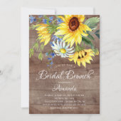 イエローサンフラワー素朴ブライダルシャワーブランチ 招待状 (正面)