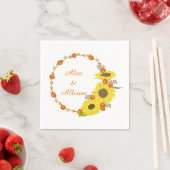 イエローサンフラワー結婚ズリース スタンダードカクテルナプキン (インサイチュ)