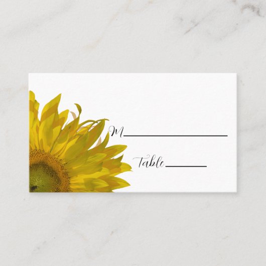 イエローサンフラワー結婚ズ座席表 プレイスカード (正面)