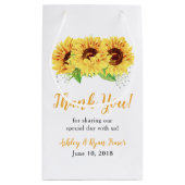 イエローサンフラワー結婚フローラの歓迎 スモールペーパーバッグ (裏面)