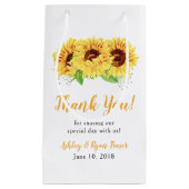 イエローサンフラワー結婚フローラの歓迎 スモールペーパーバッグ (正面)
