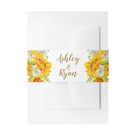 イエローサンフラワー結婚式招待状ベリーバンド 招待状ベリーバンド (正面例)