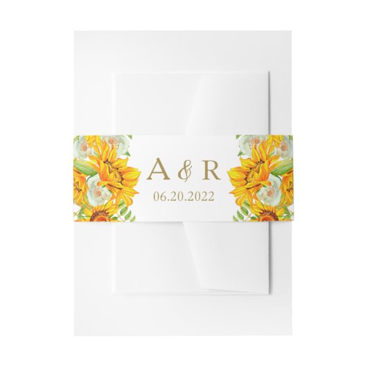 イエローサンフラワー結婚式招待状ベリーバンド 招待状ベリーバンド (正面例)