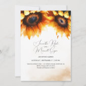 イエローサンフラワー結婚式招待状 招待状 (正面)