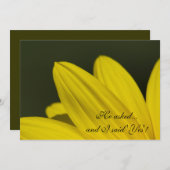 イエローサンフラワー花びら婚約パーティ 招待状 (正面/裏面)