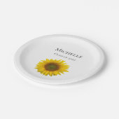 イエローサンフラワー開花カントリー卒業パーティー ペーパープレート (アングル)