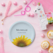 イエローサンフラワー開花フローラ卒業パーティー ペーパープレート (パーティー)