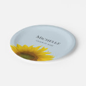 イエローサンフラワー開花フローラ卒業パーティー ペーパープレート (アングル)