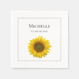 イエローサンフラワー開花卒業パーティー スタンダードカクテルナプキン