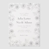 イエローサンフラワー離れズガーデンミニマル結婚リスト ベラム紙招待状 (正面)