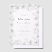 イエローサンフラワー離れズガーデンミニマル結婚リスト ベラム紙招待状 (オフセット)