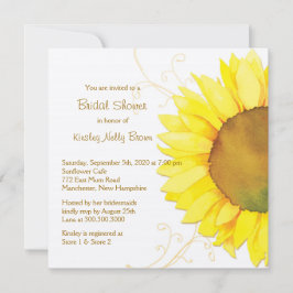 イエローサンフラワー&スワーズフローラブライダルシャワー 招待状